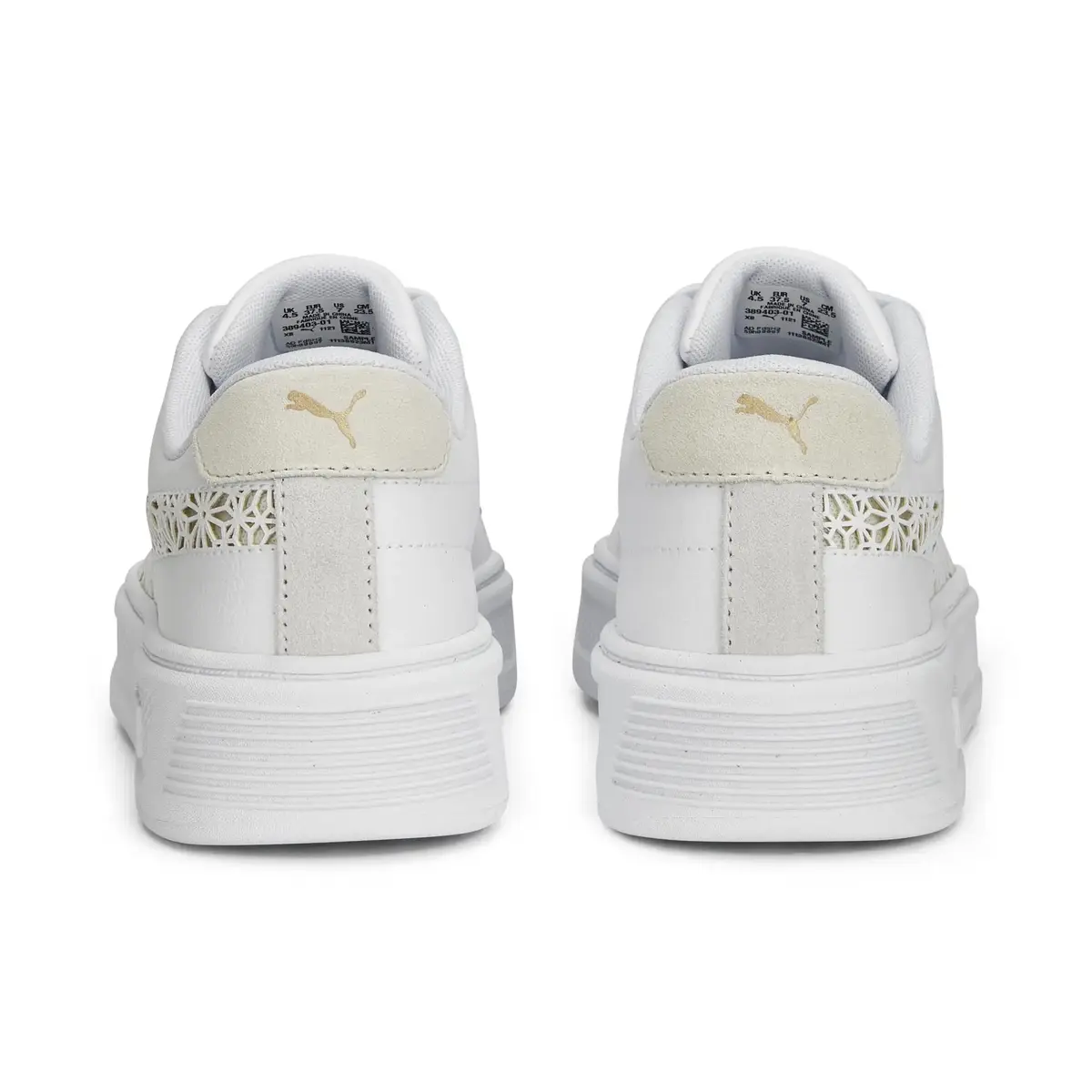 Puma Smash Platform V3 Laser Cut Kadın Beyaz Günlük Spor Ayakkabı