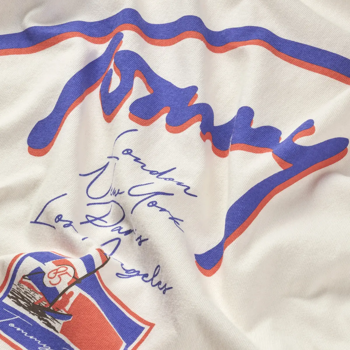 Tommy Hilfiger TJM RLX FADED GRAPHI, YBH Krem Erkek T-Shirt & Polo