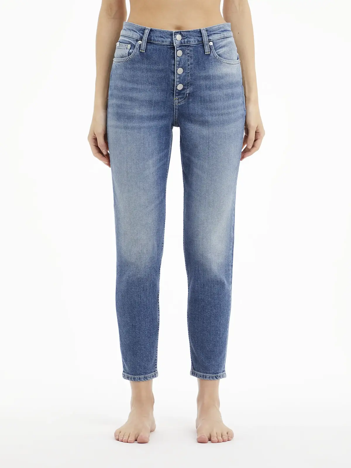 Calvin Klein MOM JEAN Kadın Mavi Kot Pantolon
