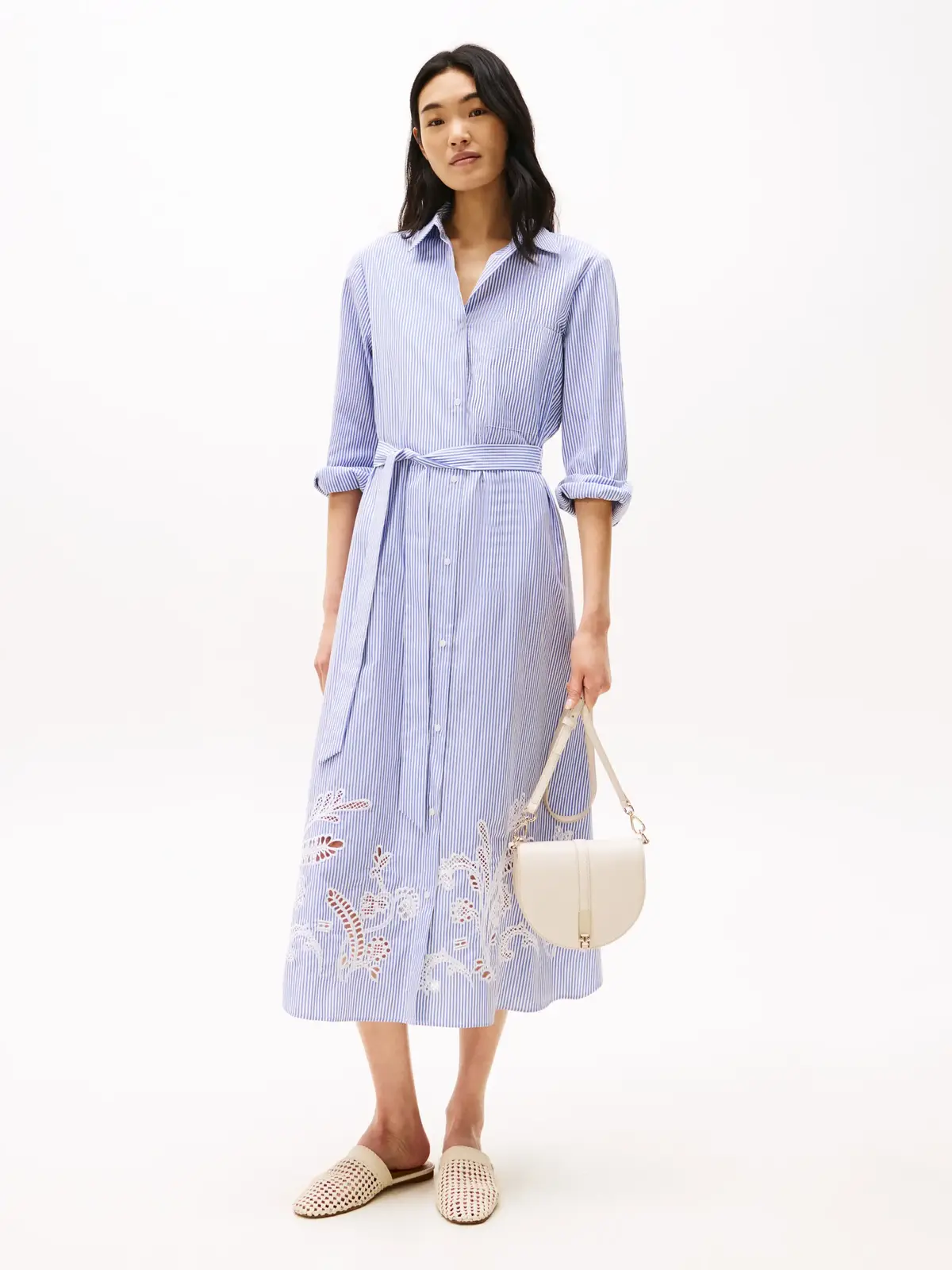 Tommy Hilfiger TH HERITAGE SADDLE B, AA8 Krem Kadın Çanta