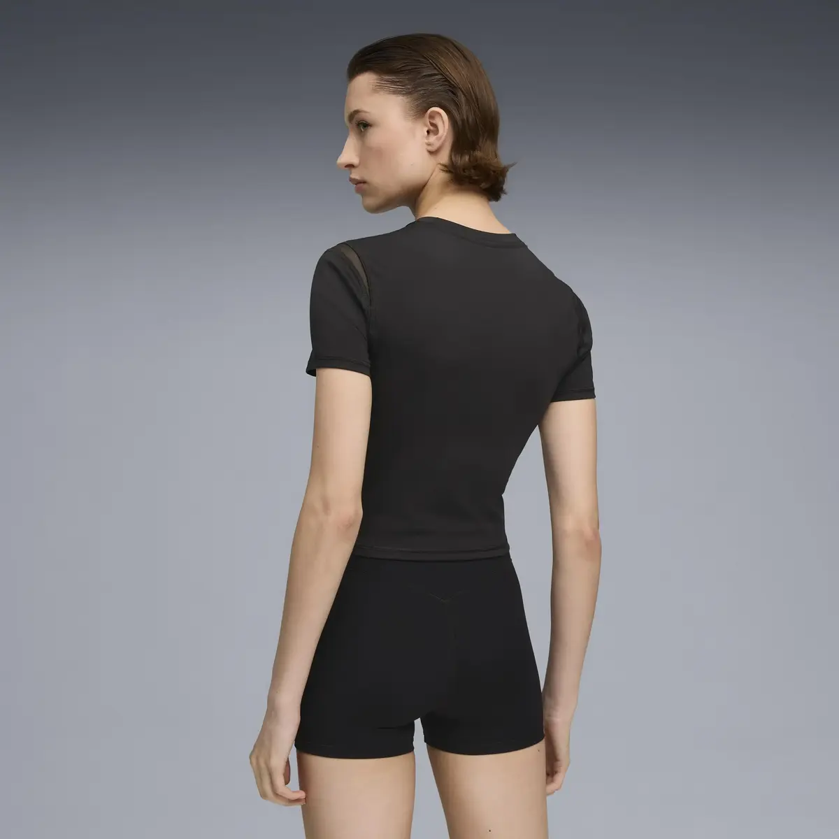 Puma W PUMA SHAPE BABY TEE Siyah Kadın Crop