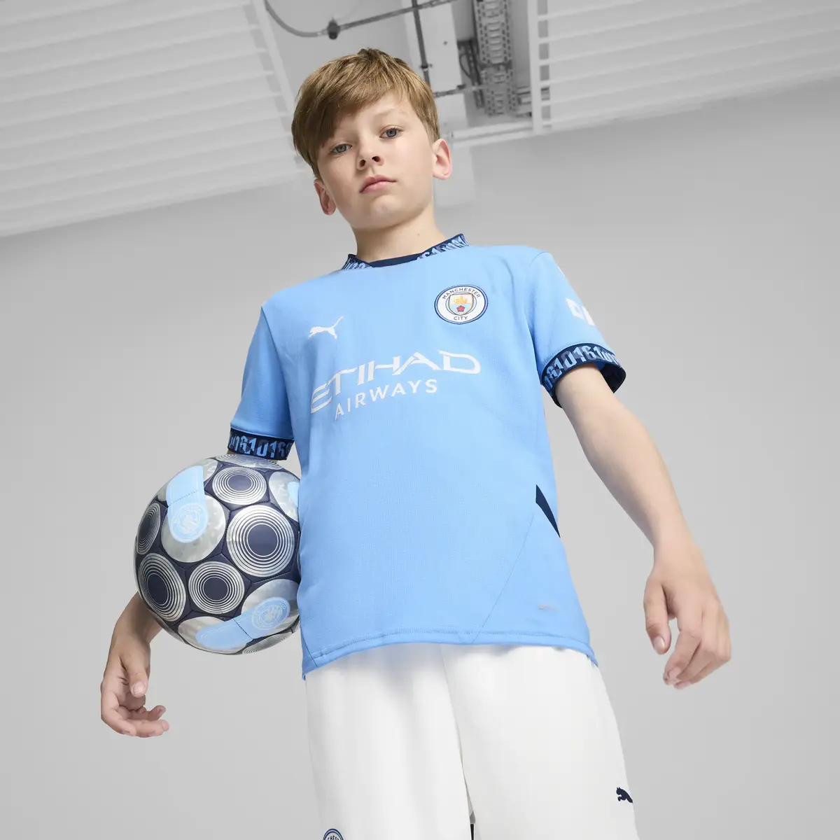 Puma MCFC Home Jersey Replica Jr Mavi Çocuk Forma