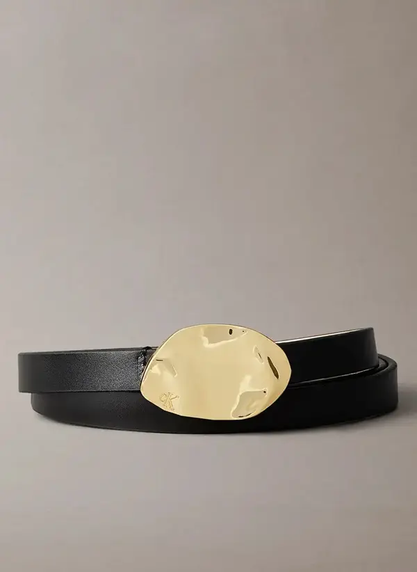 Calvin Klein STONE LOCK SLOUCHY BELT 15MM Siyah Kadın Kemer
