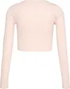 Calvin Klein LS WOVEN LABEL 2X2 COTTON RIB CA Pembe Kadın Tişört
