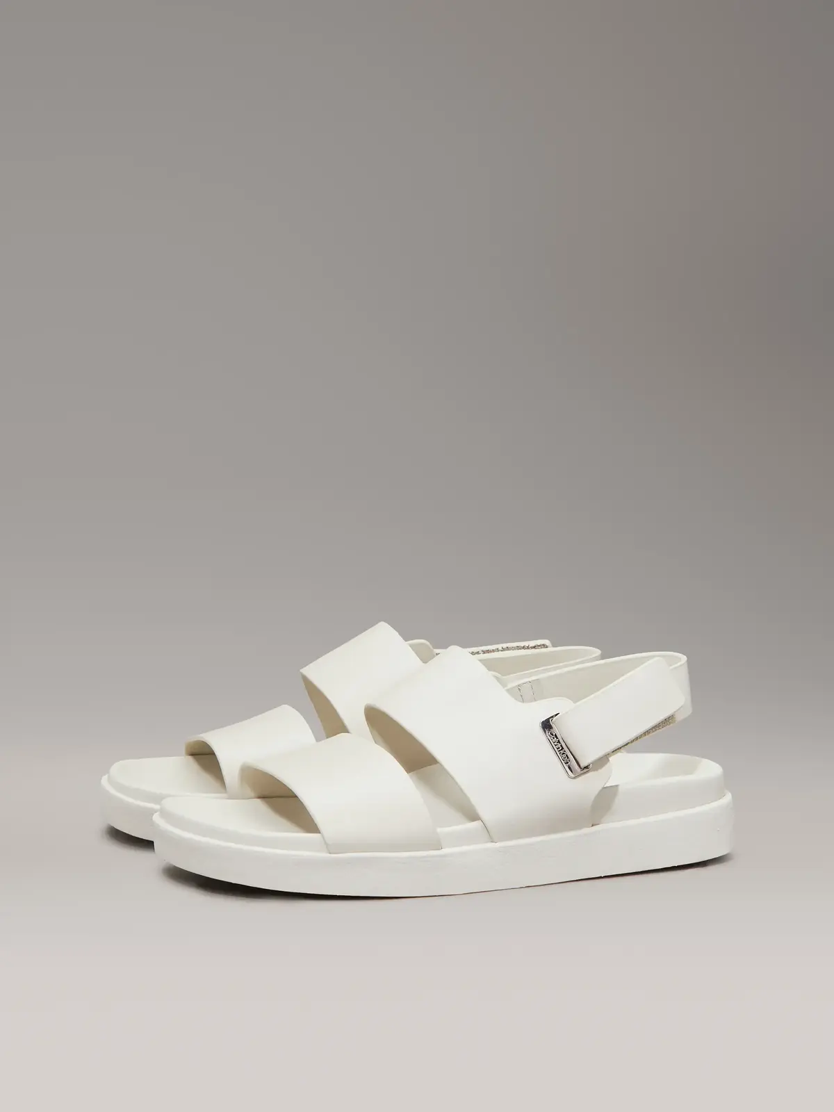 Calvin Klein FLAT ADJ SANDAL EYEL, CJH Beyaz Kadın Terlik