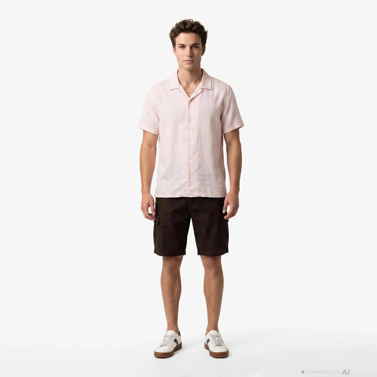 Calvin Klein SS CMP CLR SLD LINEN, POR, S Pembe Erkek Gömlek