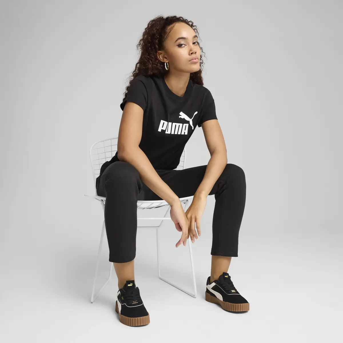 Puma ESS No. 1 Logo Tee Siyah Kadın T-Shirt & Polo
