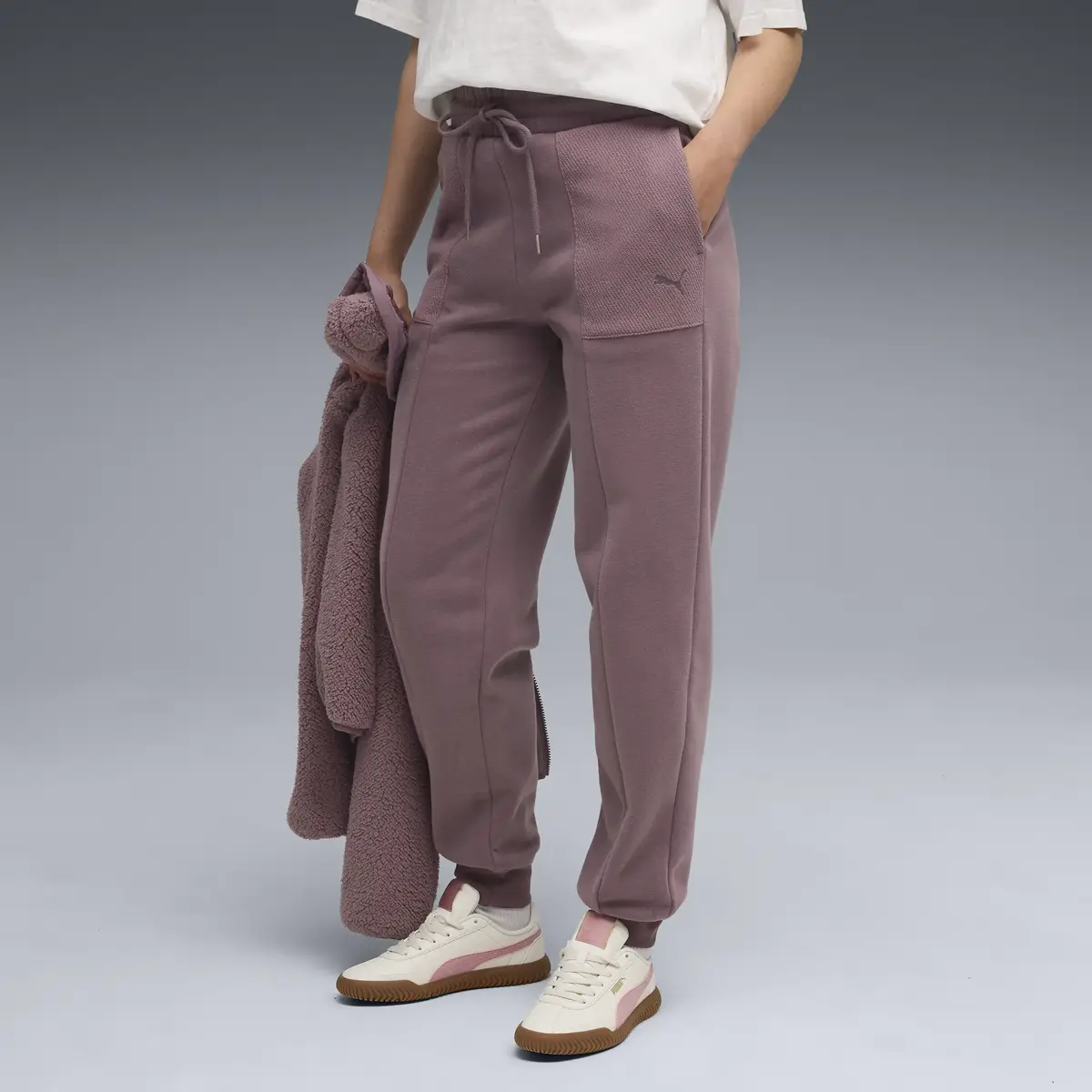 PUMA HER High-Waist Sweatpants Kadın Mor Eşofman Alt