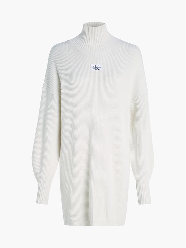Calvin Klein WOVEN LABEL LOOSE SW Kadın Krem Elbise
