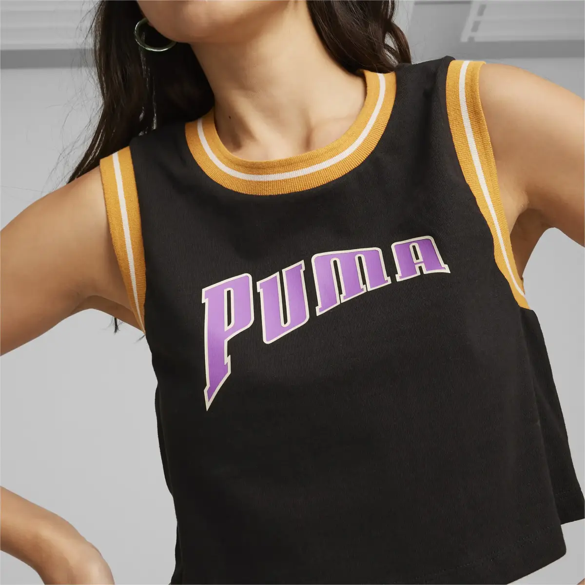 Puma PUMA TEAM Graphic Crop Tee Siyah Kadın Tişört