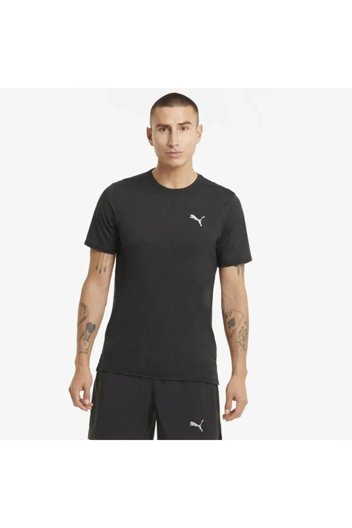 Puma Run Favorıte Heather Ss Tee M Siyah Erkek Koşu Ve Performans T-Shirt