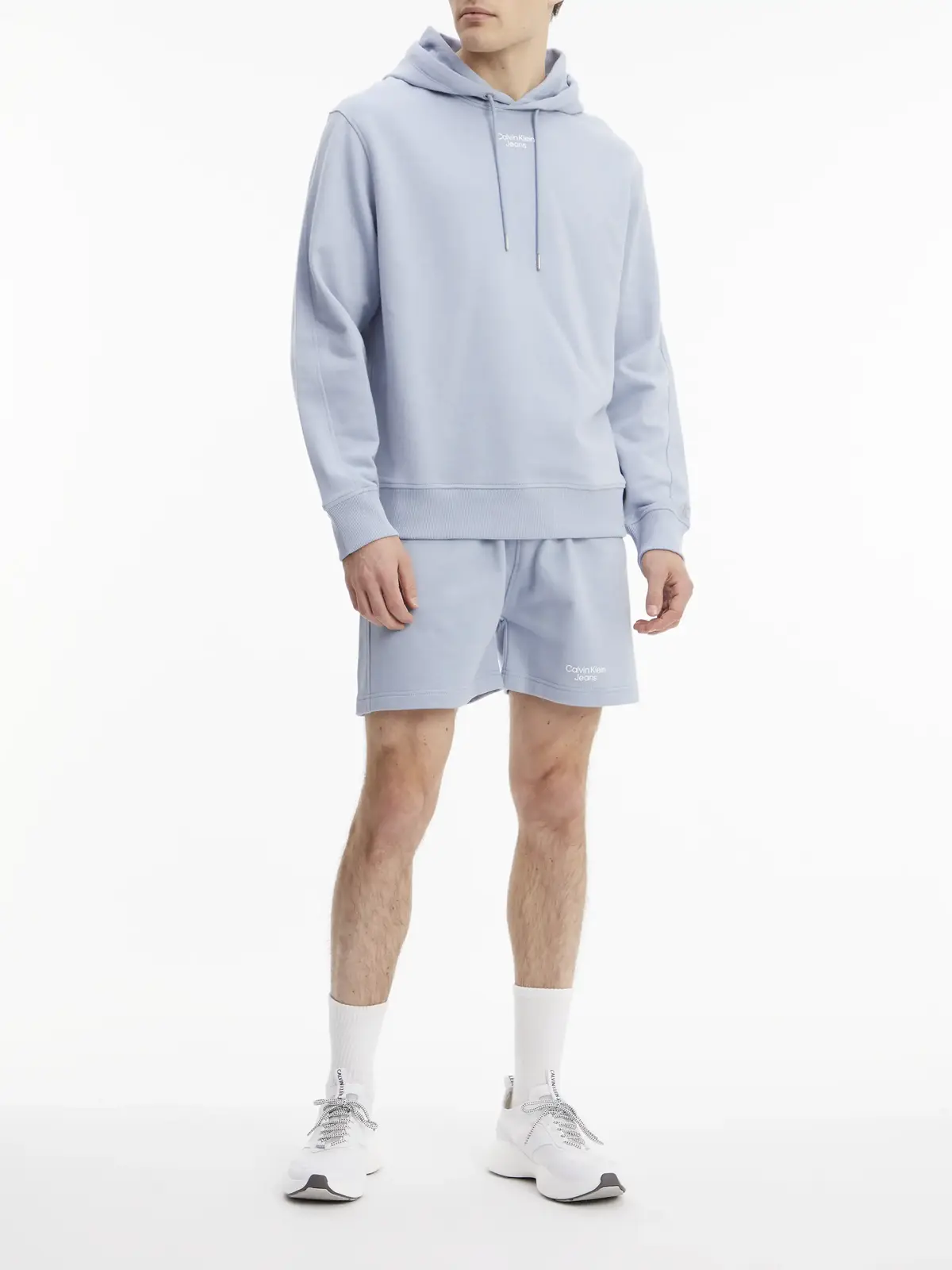 Calvin Klein STACKED LOGO HOODIE Erkek Gri Hoodie