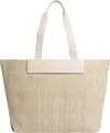 Calvin Klein CK RAFFIA LARGE SHOP, W75 Krem Kadın Çanta
