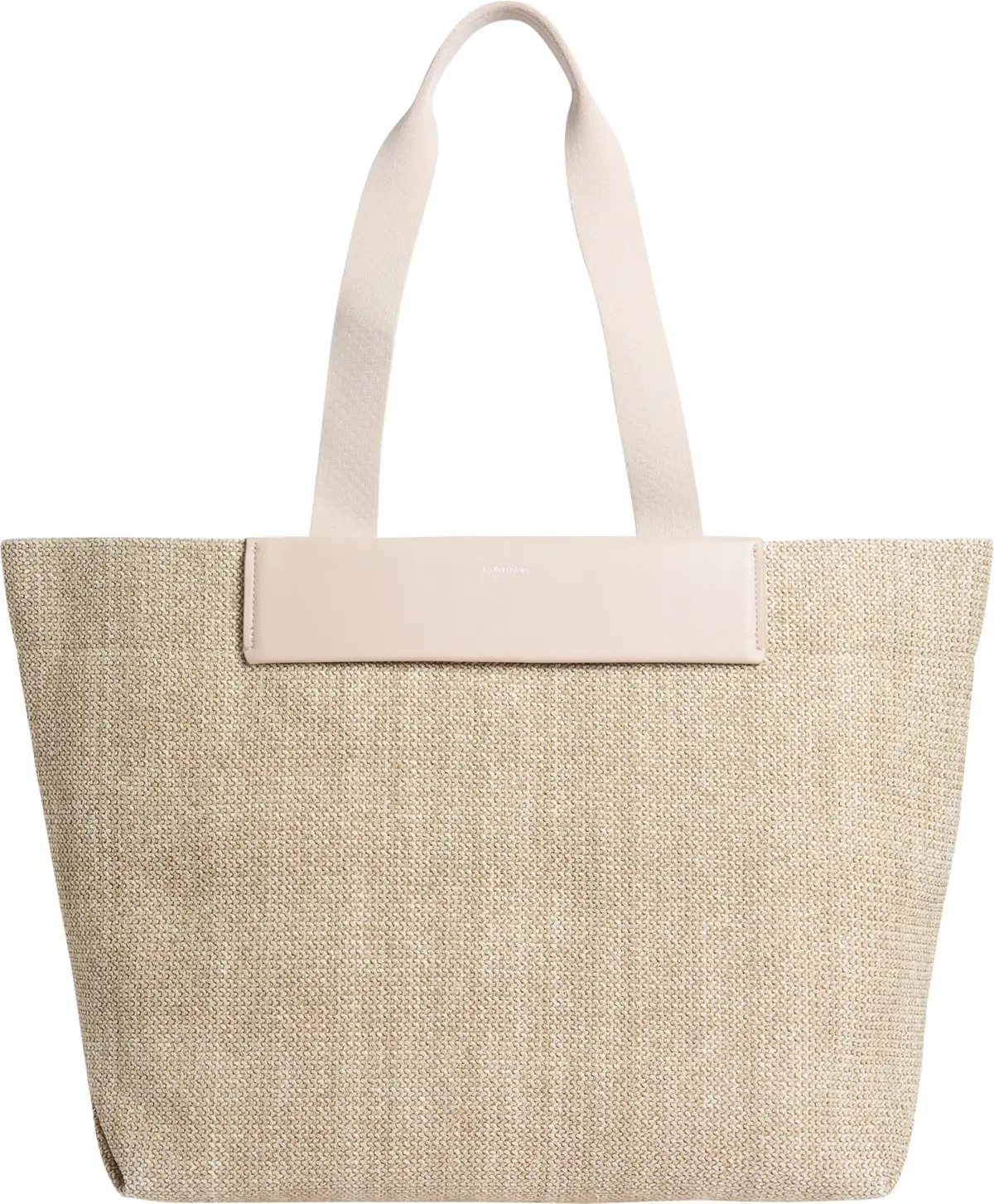 Calvin Klein CK RAFFIA LARGE SHOP, W75 Krem Kadın Çanta