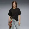 Puma ESS ELEVATED Velour Tee Siyah Kadın T-Shirt & Polo
