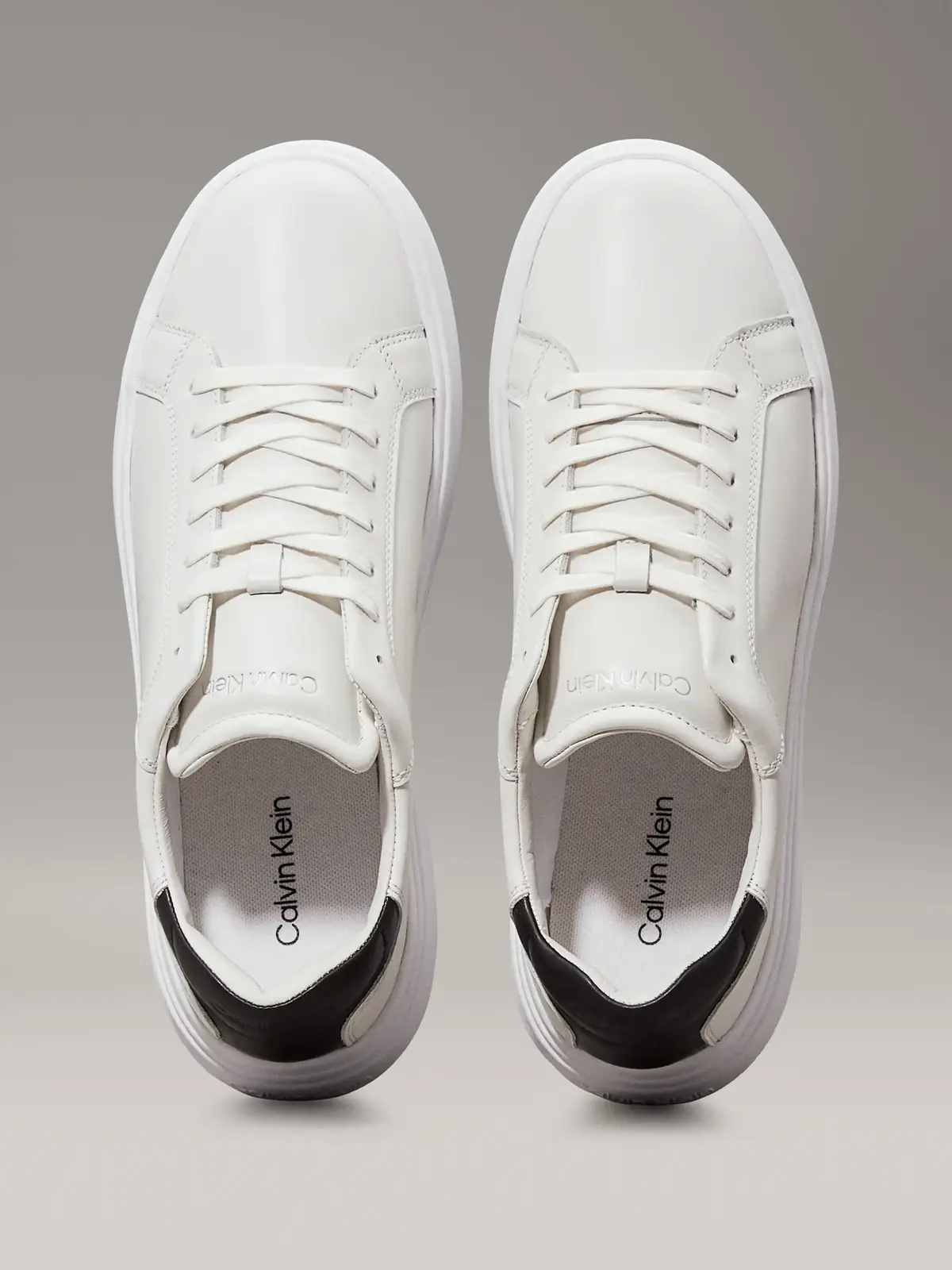 Calvin Klein LOW TOP LACE UP LTH, 0K9 Beyaz Erkek Günlük Spor Ayakkabı