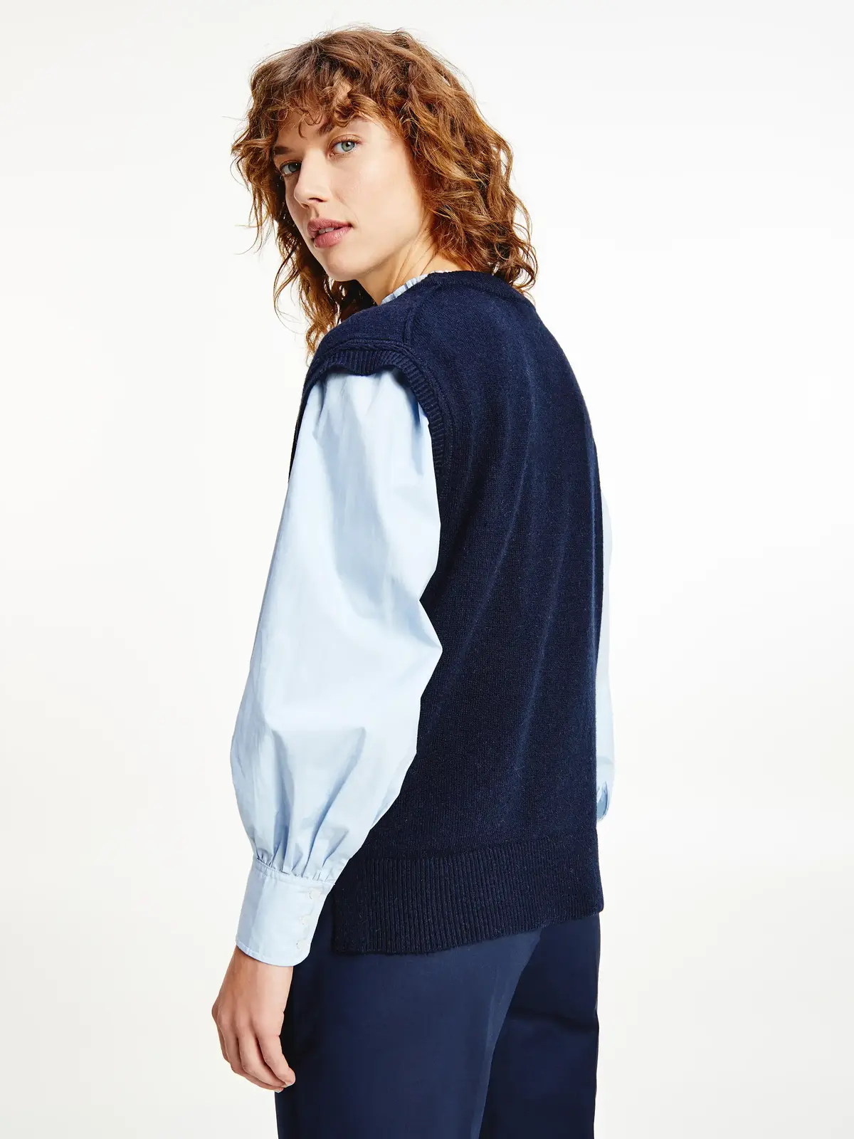 Tommy Hilfiger ALPACA RELAXED V-NK Kadın Siyah Kazak