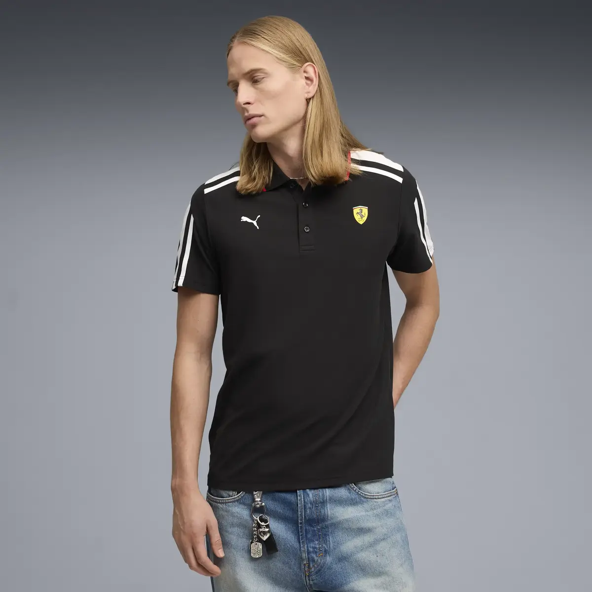 Puma Ferrari MT7 Polo Siyah Erkek Polo T-Shirt