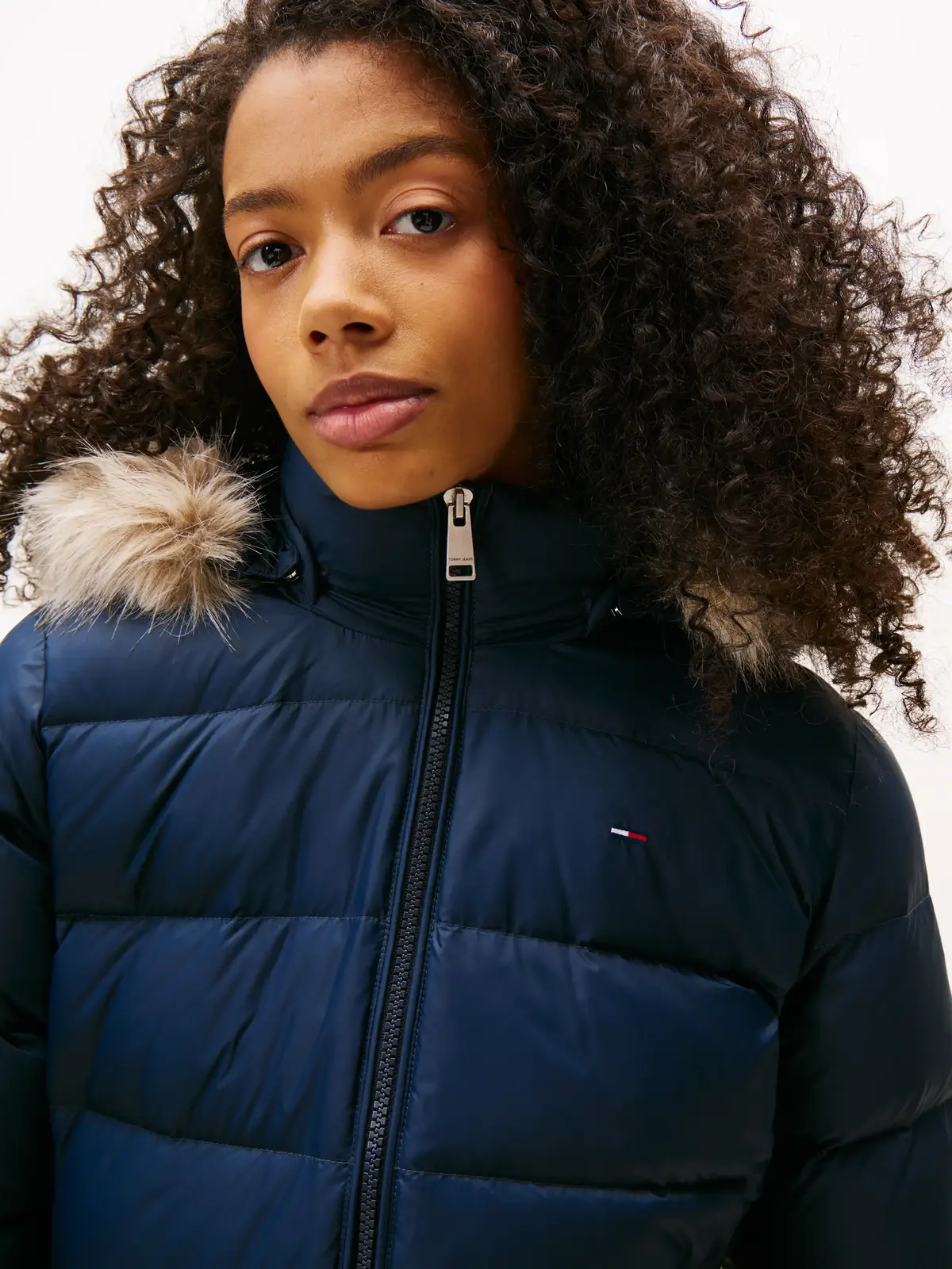 Tommy Hilfiger TJW BASIC HOODED DOW, C1G Lacivert Kadın Mont