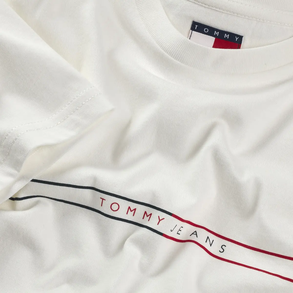 Tommy Hilfiger TJM SLIM ENTRY GRAPH, YBL Beyaz Erkek T-Shirt & Polo