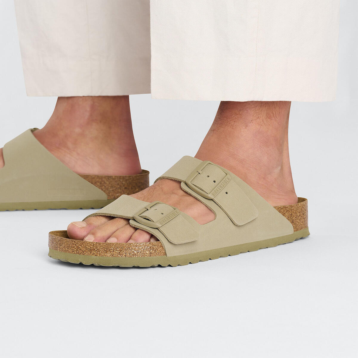 Birkenstock ARIZONA BF Açık Haki Kadın Çift Bantlı Terlik