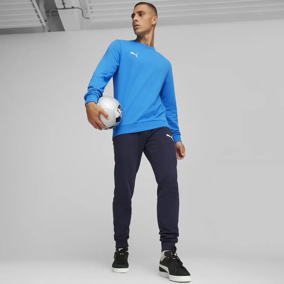 Puma teamGOAL Casuals Crew Neck S Mavi Erkek Sweatsirt