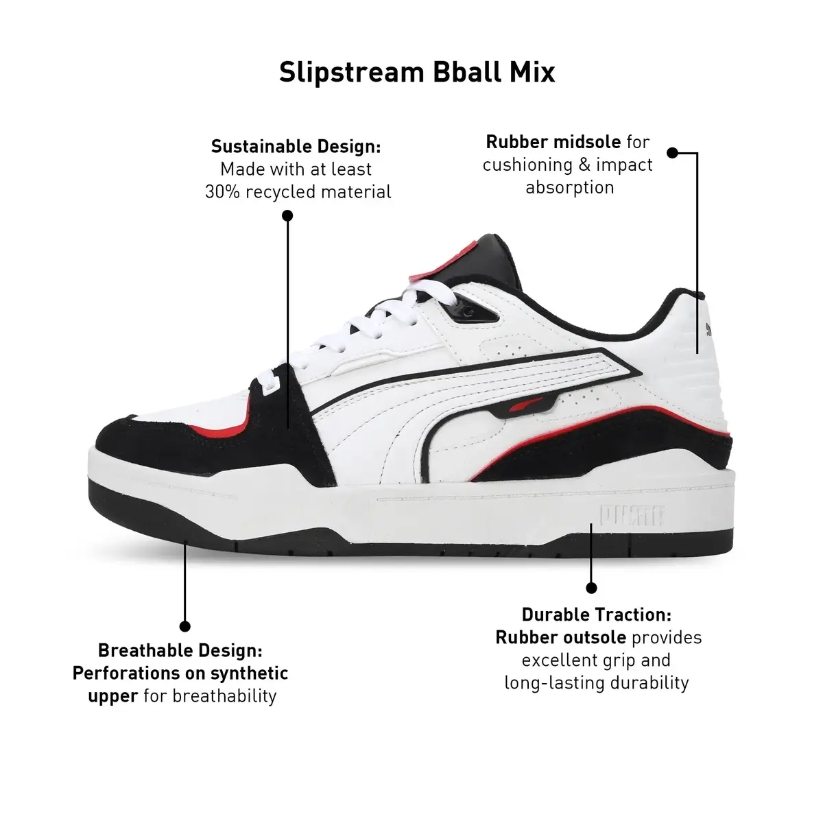 Puma Slipstream Bball Mix Beyaz Erkek Günlük Spor Ayakkabı