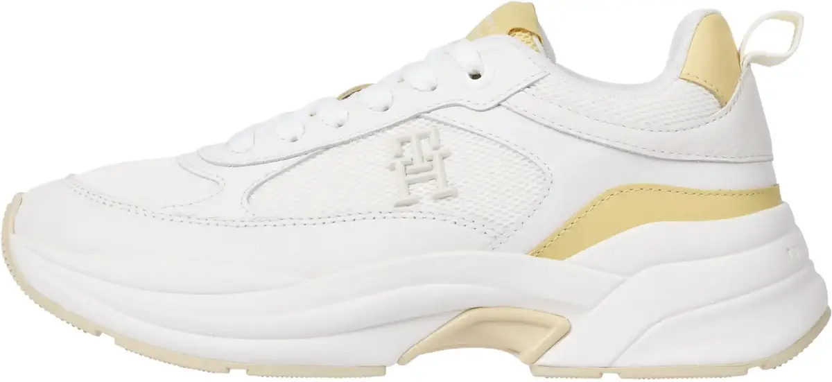 Tommy Hilfiger TH CHUNKY RUNNER, YBH Krem Kadın Spor Ayakkabı & Sneaker