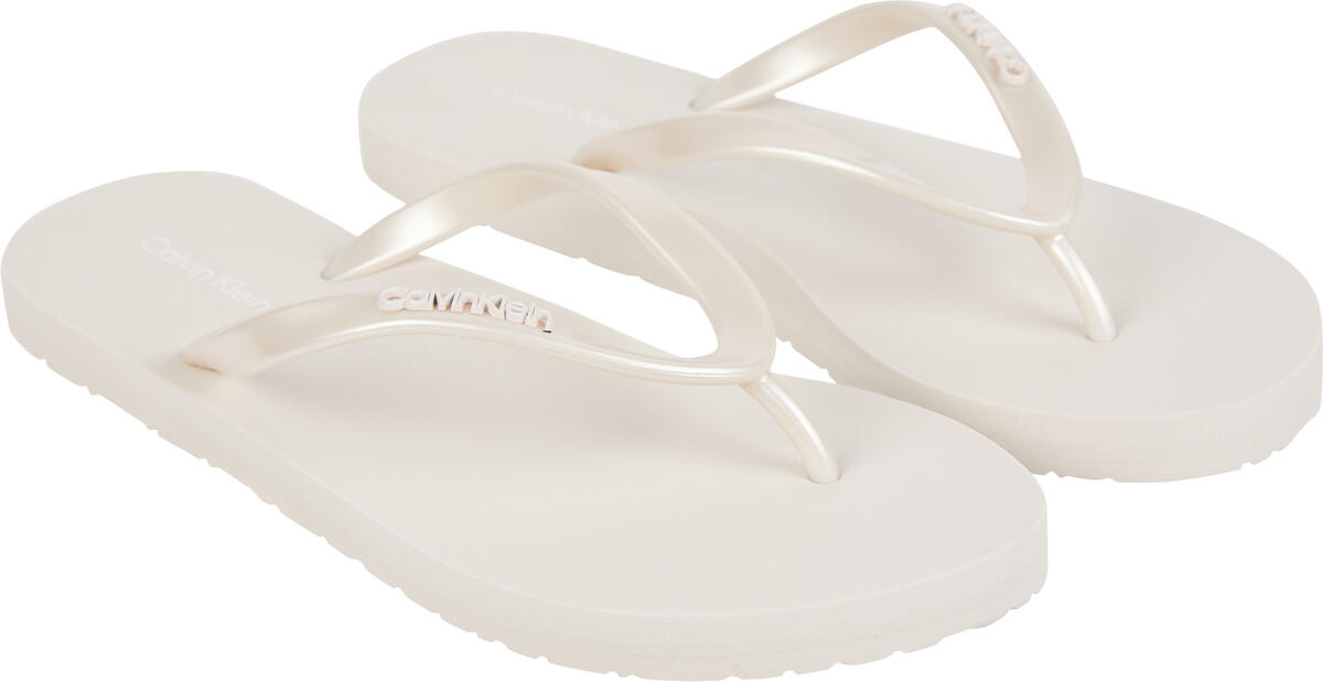 Calvin Klein FLIPFLOP - MTL Kadın Bej Terlik