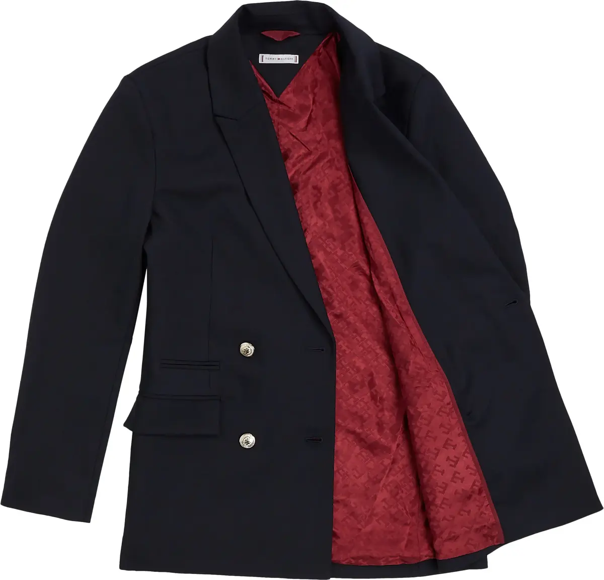 Tommy Hilfiger WOOL BLEND CREST DB Kadın Siyah Blazer