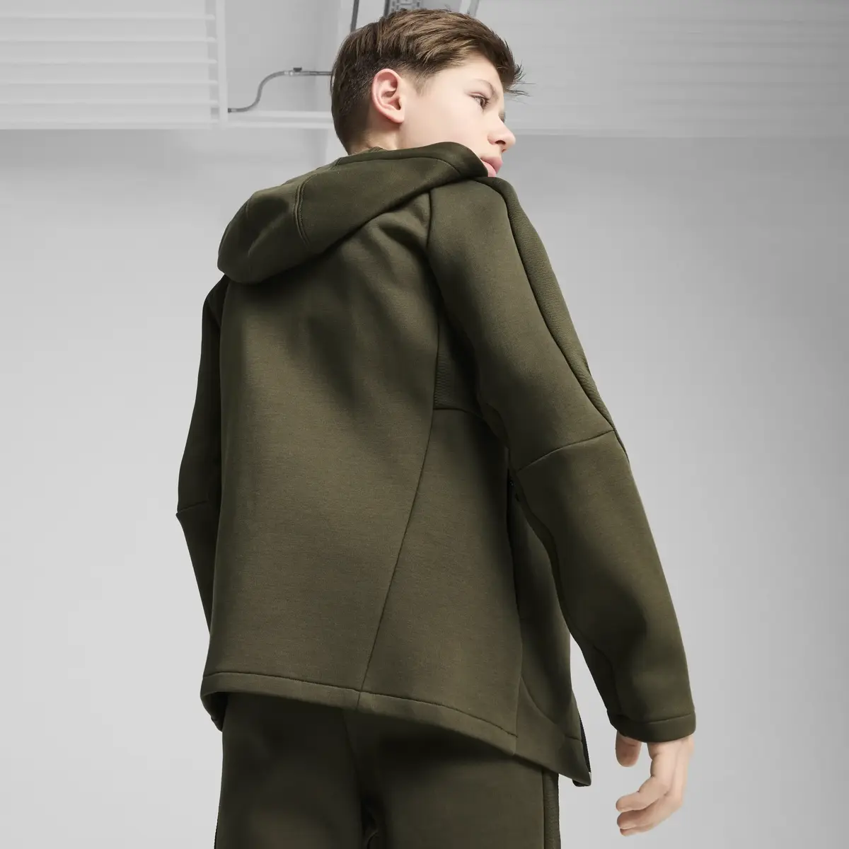 PUMA EVOSTRIPE FZ Hoodie DK Yeşil Erkek Çocuk Sweatshirt