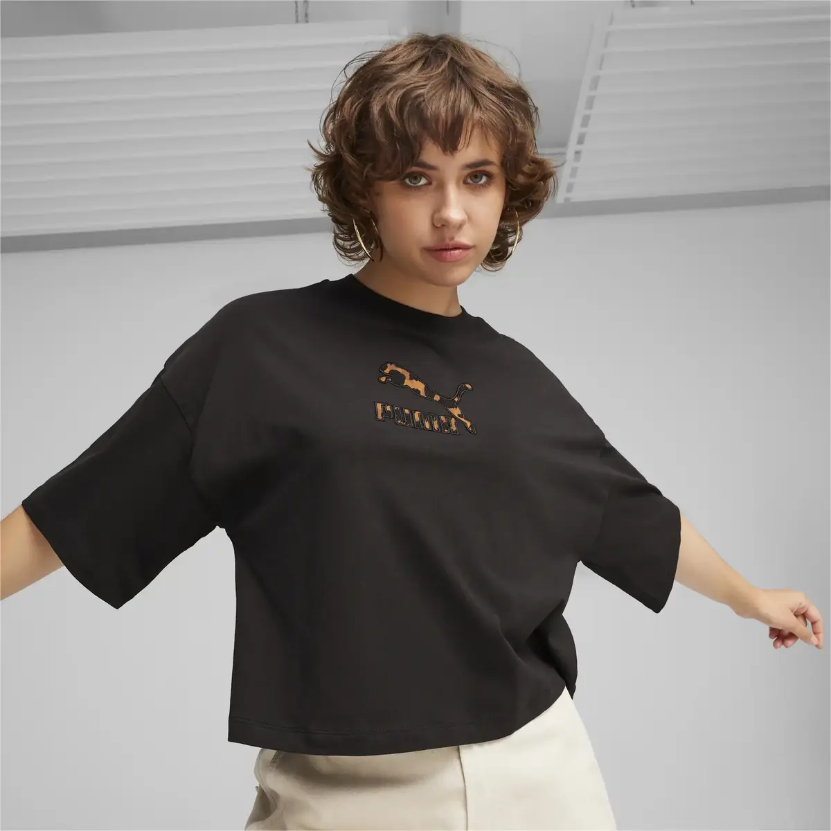 Puma CLASSICS Kitten Tee Siyah Kadın Tişört