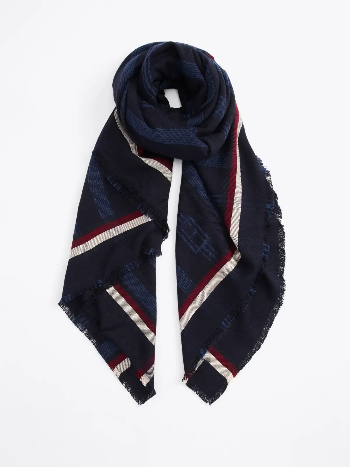Tommy Hilfiger ESSENTIAL FLAG JACQU, DW6 Siyah Kadın Eldiven-Atkı-Bere