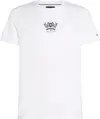 Tommy Hilfiger HILFIGER CREST EMBRO, YBR Beyaz Erkek T-Shirt & Polo