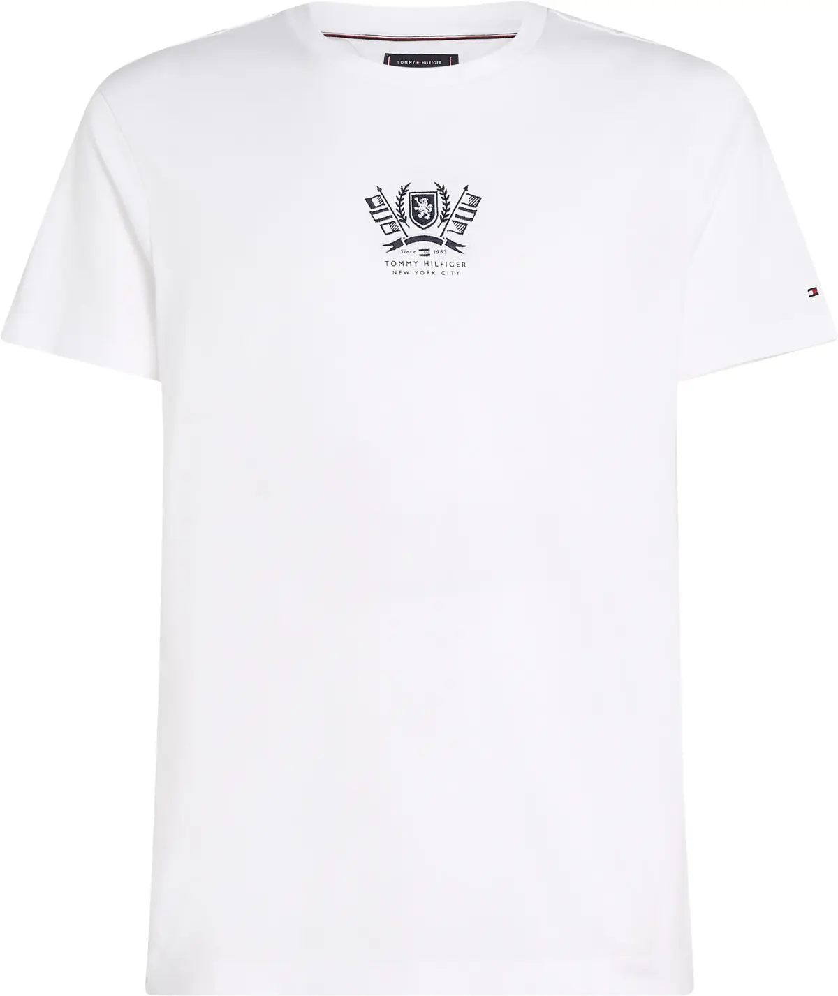 Tommy Hilfiger HILFIGER CREST EMBRO, YBR Beyaz Erkek T-Shirt & Polo