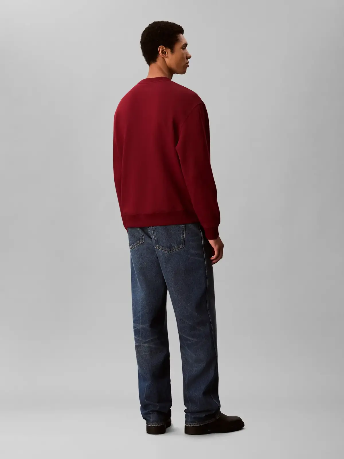 Calvin Klein LS EU 350TERRY MONOG Bordo Erkek Sweatshirt