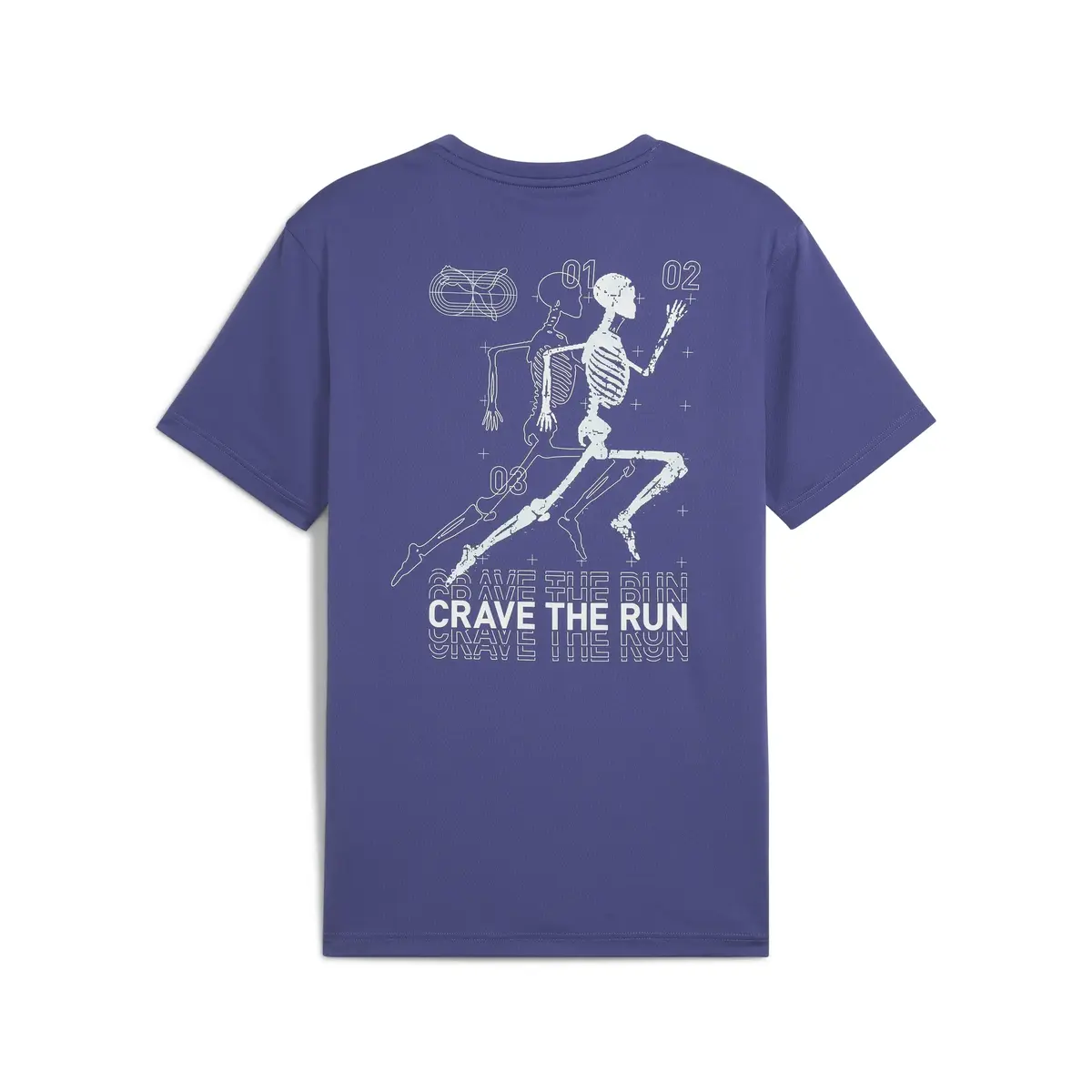 Puma GRAPHICS SKELETON RUN TEE Mavi Erkek T-Shirt
