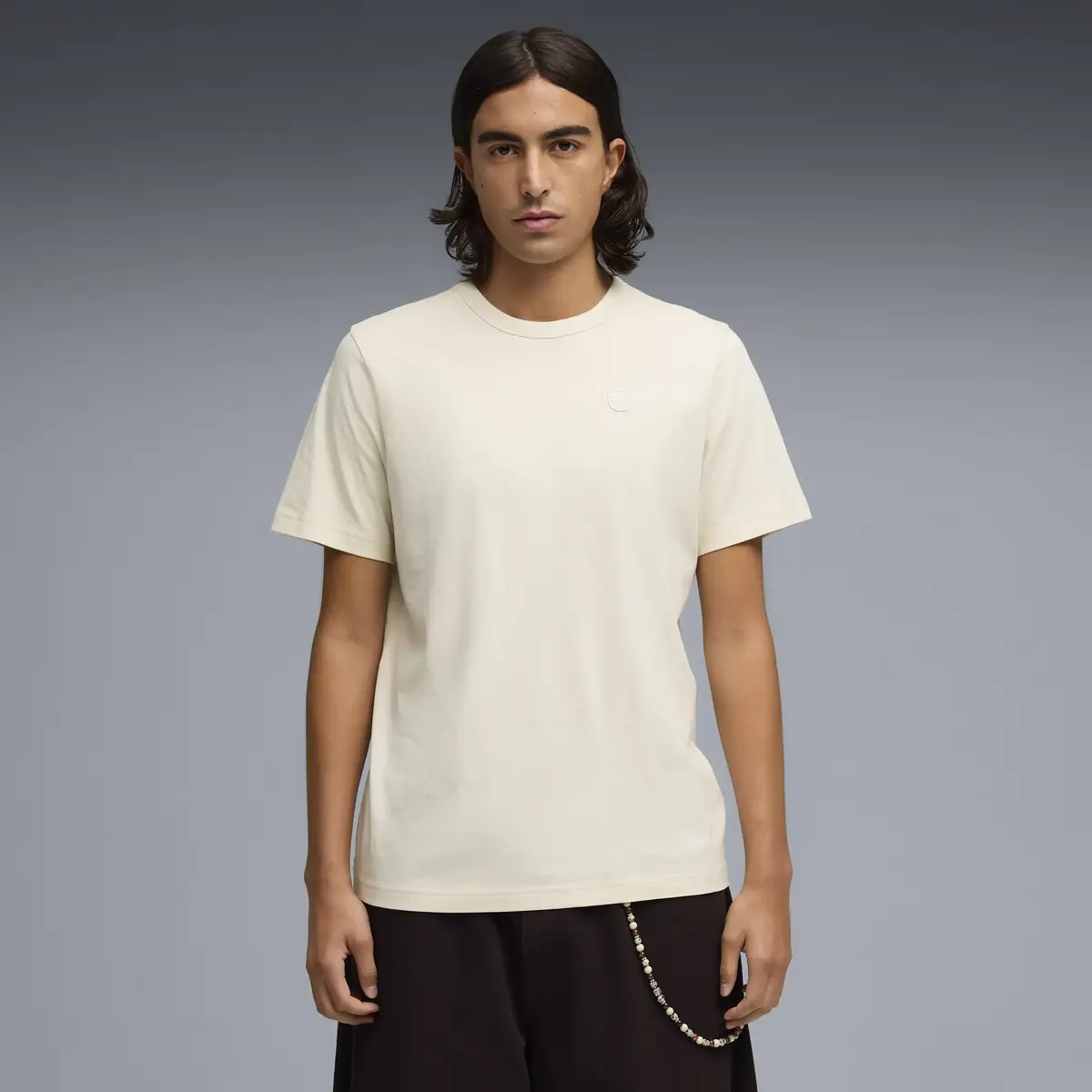 Puma ESS ELEVATED Tee TK M Krem Erkek T-Shirt