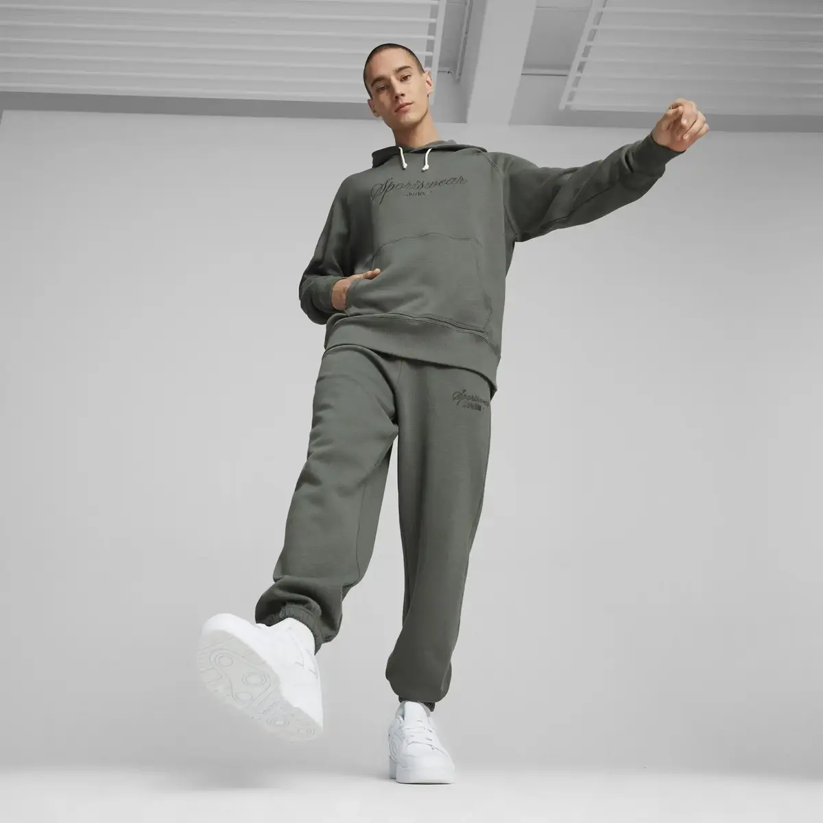 PUMA CLASSICS+ Hoodie Gri Erkek Hoodie