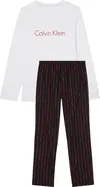 Calvin Klein L/S PANT SET Erkek Beyaz Eşofman Takımı