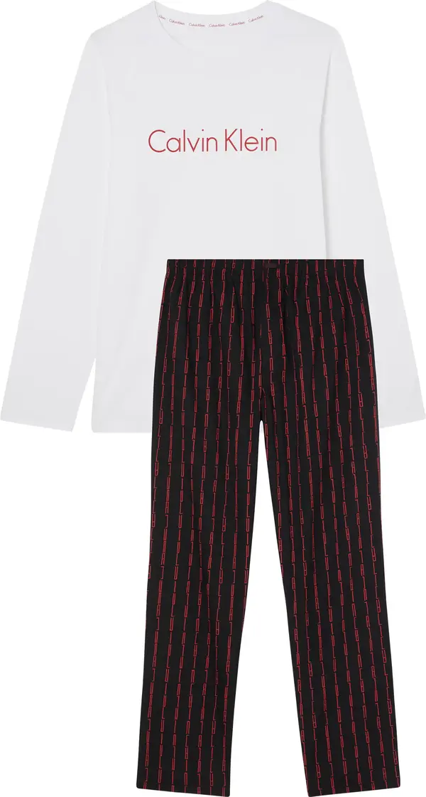 Calvin Klein L/S PANT SET Erkek Beyaz Eşofman Takımı