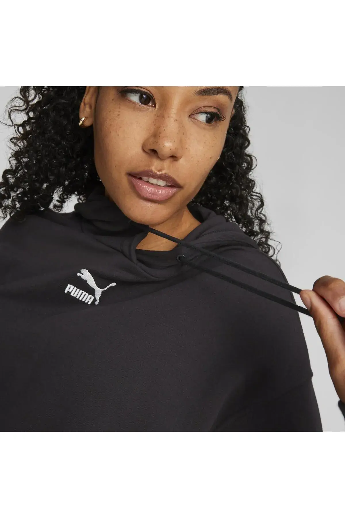 Puma CLASSICS Cropped Hoodie Siyah Kadın Hoodie