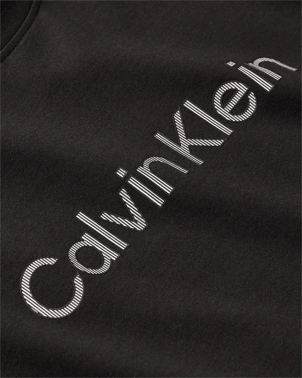 Calvin Klein RAISED STRIPED LOGO Erkek Siyah T-Shirt