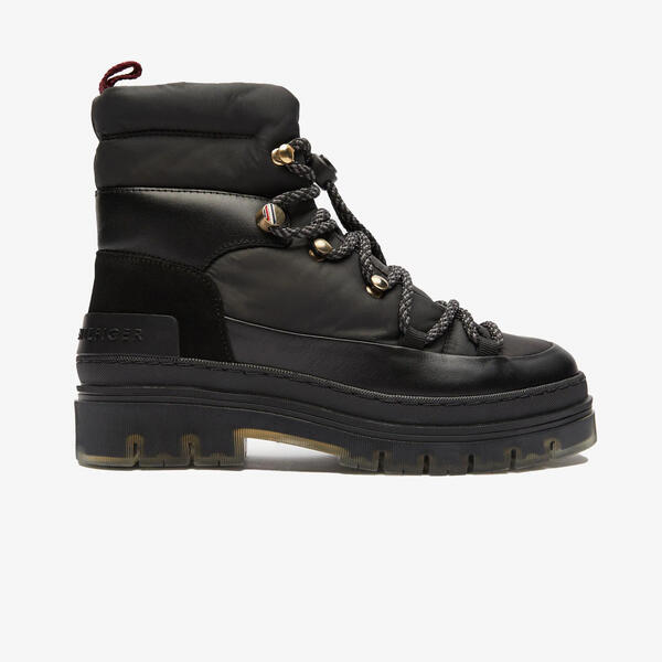 Tommy Hilfiger LACED OUTDOOR BOOT Kadın Siyah Bot