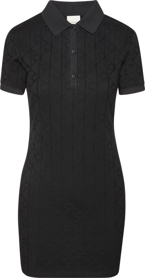 Calvin Klein SS AOP JACQUARD MINI DRESS Siyah Kadın Elbise