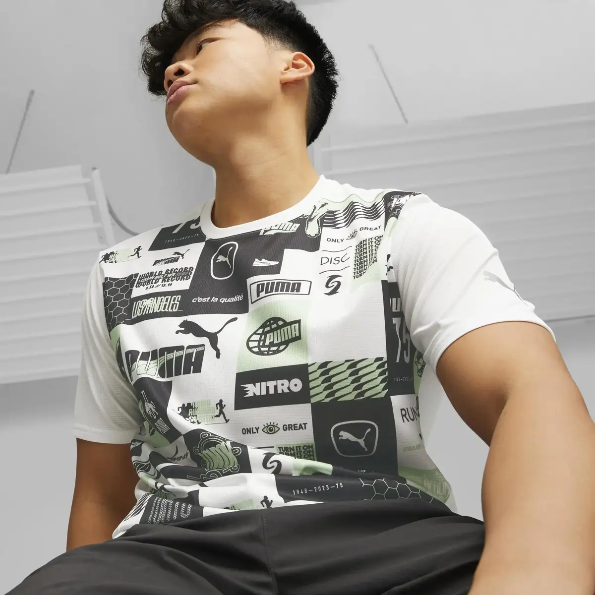 Puma Run Favorite AOP Beyaz Erkek T-Shirt