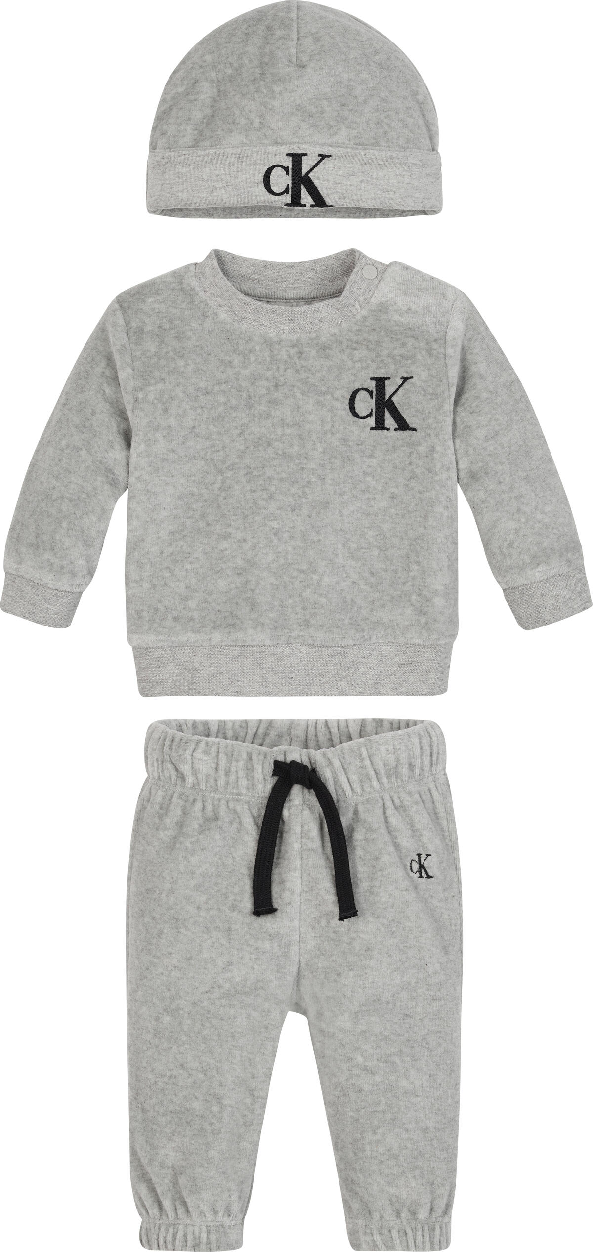 Calvin Klein VELVET HWK BEANIE GI Bebek Gri Eşofman Takımı