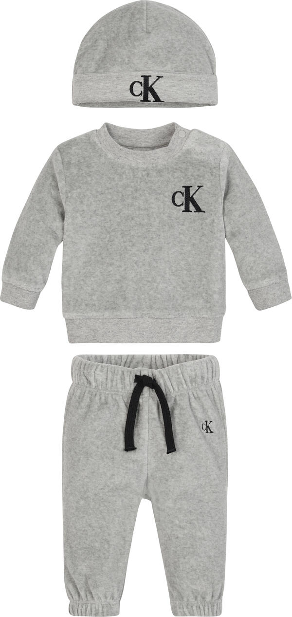 Calvin Klein VELVET HWK BEANIE GI Bebek Gri Eşofman Takımı