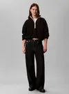 Calvin Klein SHERPA 1/4 ZIP CONTR, UB1 Siyah Kadın Sweatshirt