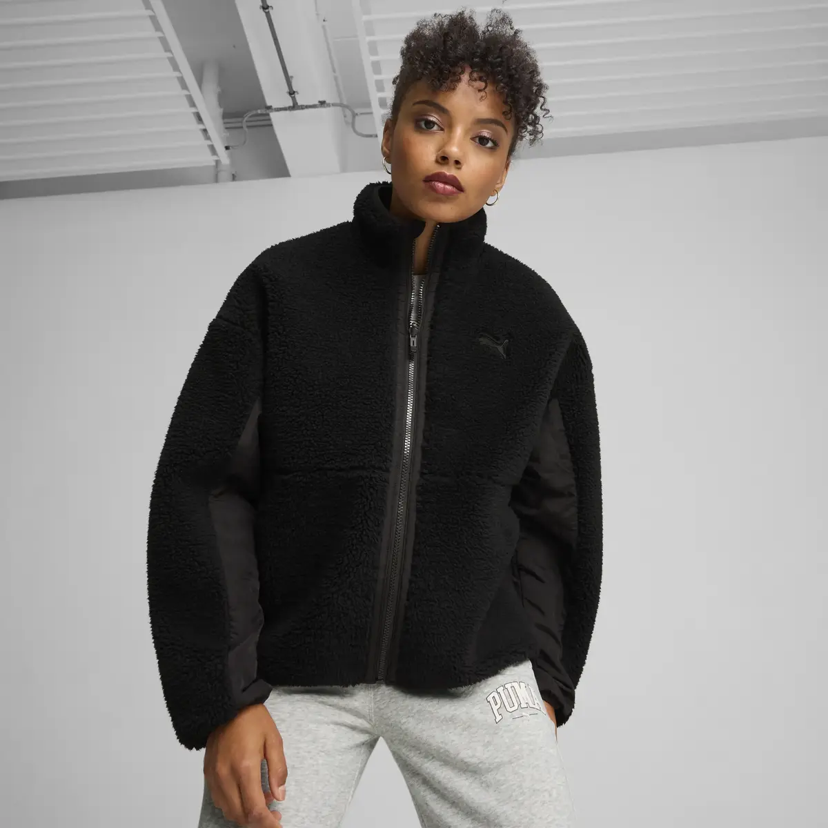 Puma Reversible Sherpa Jacket Siyah Kadın Ceket